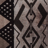 Brown and Black Geometric Printed Polyester Panel