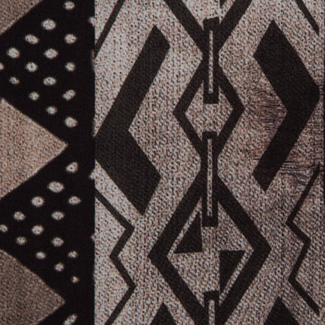 Brown and Black Geometric Printed Polyester Panel