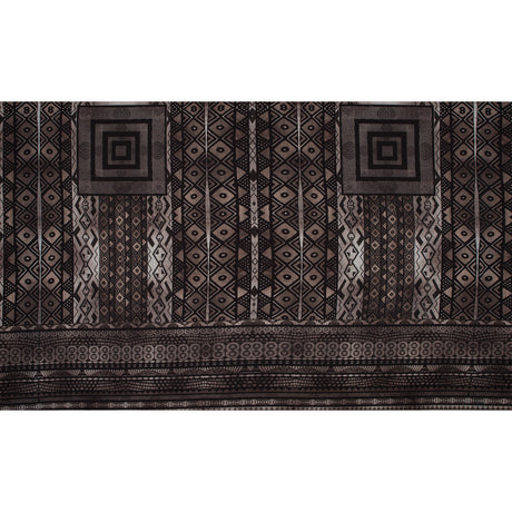 Brown and Black Geometric Printed Polyester Panel