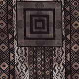Brown and Black Geometric Printed Polyester Panel