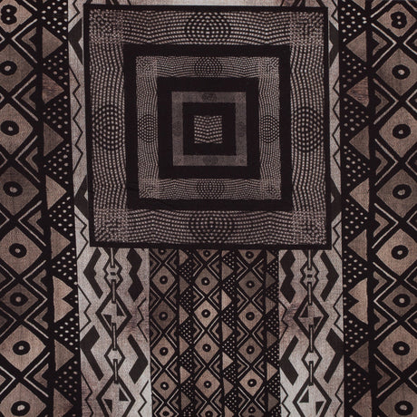 Brown and Black Geometric Printed Polyester Panel