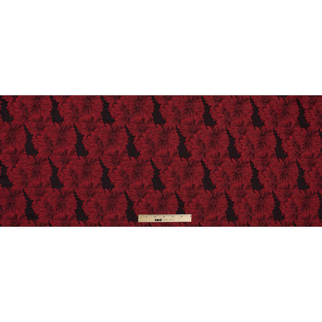 Red and Black 3D Floral Brocade