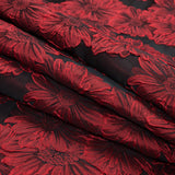 Red and Black 3D Floral Brocade