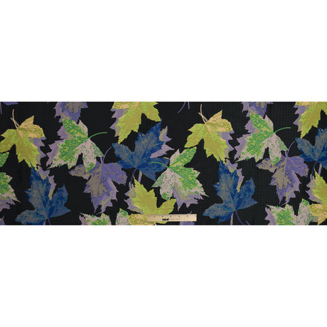 Purple, Blue and Green Leafy Novelty Jacquard