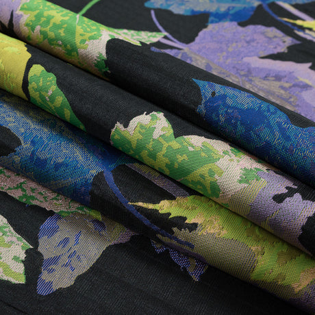 Purple, Blue and Green Leafy Novelty Jacquard