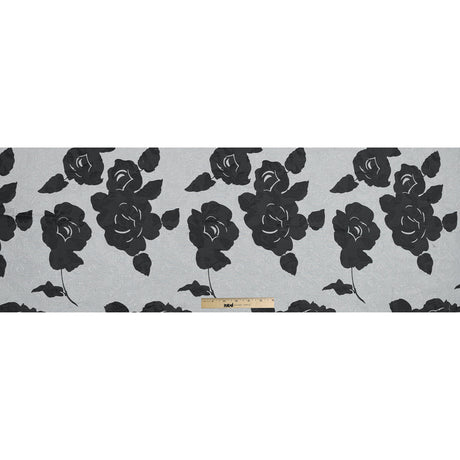 Black and Gray Rose Jacquard