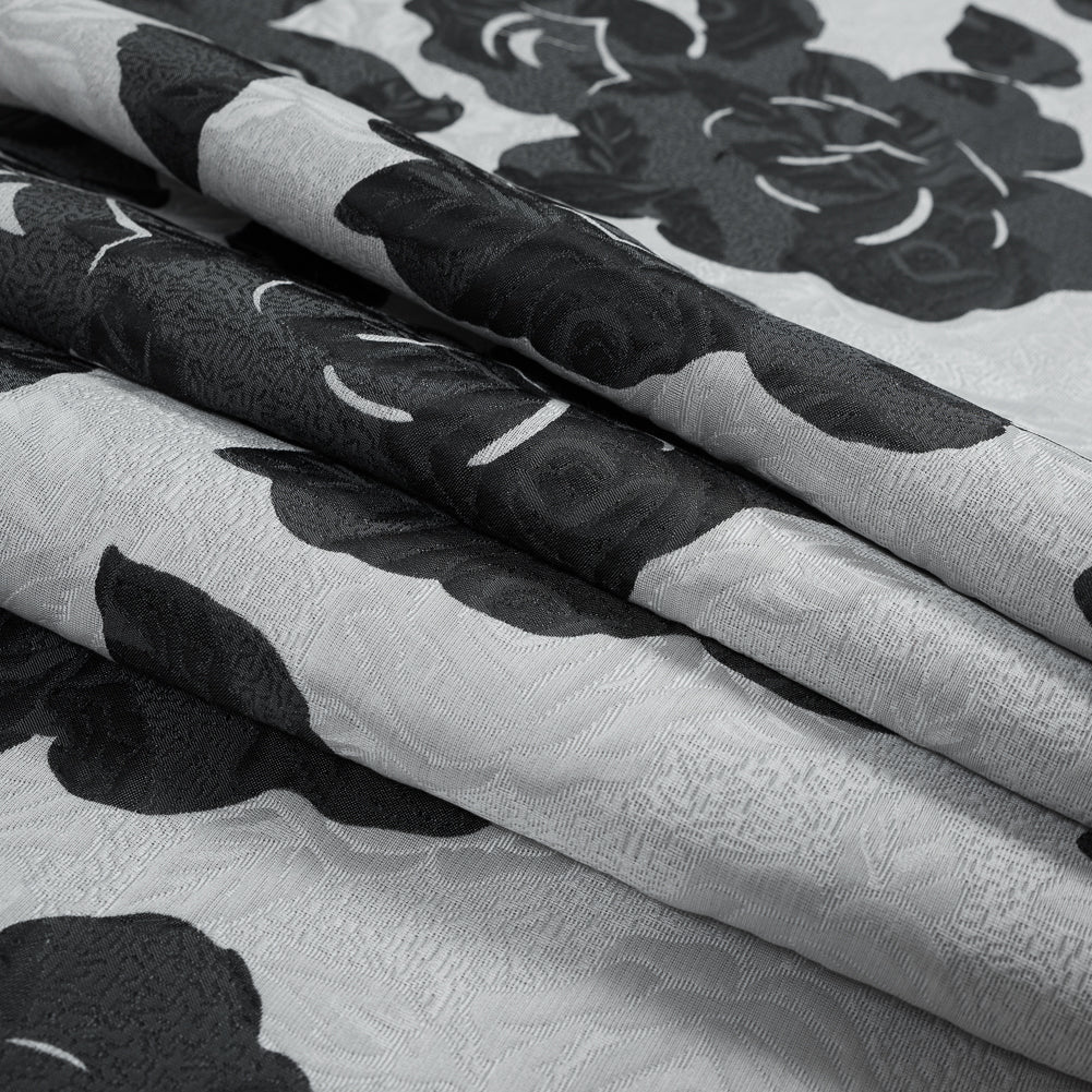 Black and Gray Rose Jacquard