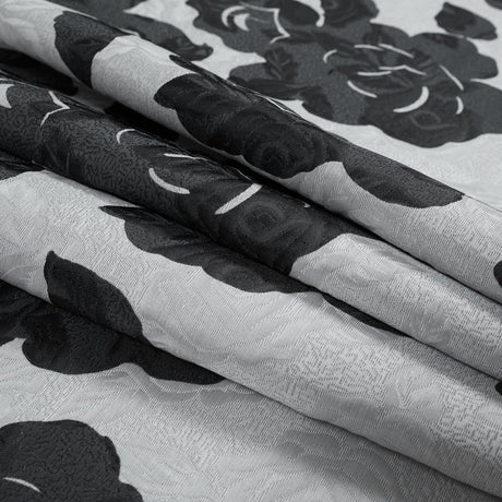 Black and Gray Rose Jacquard