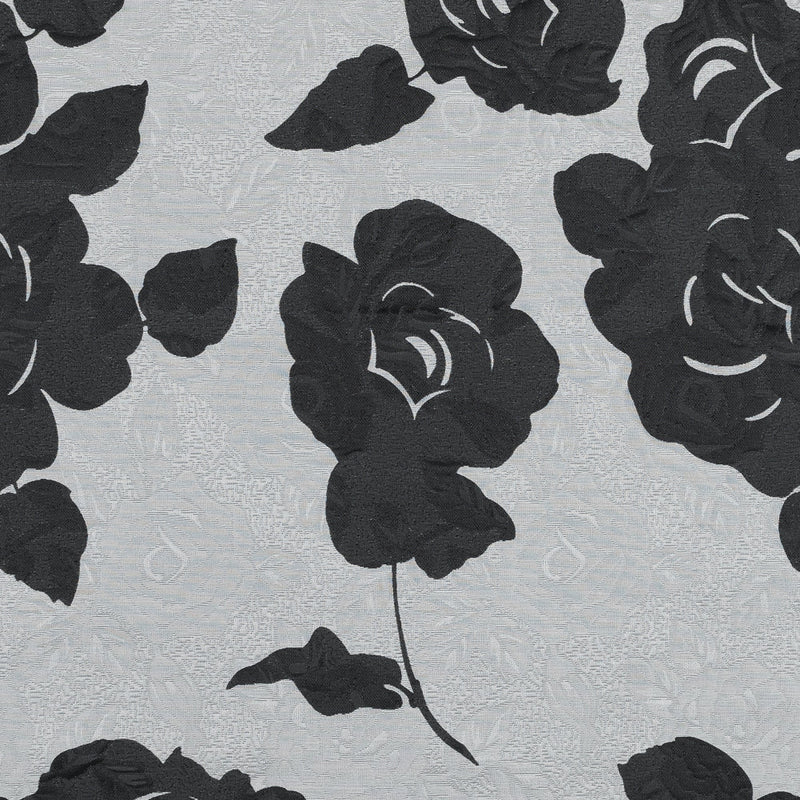 Black and Gray Rose Jacquard