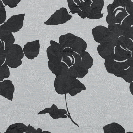Black and Gray Rose Jacquard