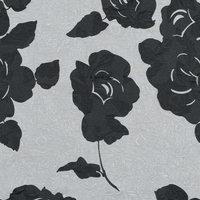 Black and Gray Rose Jacquard