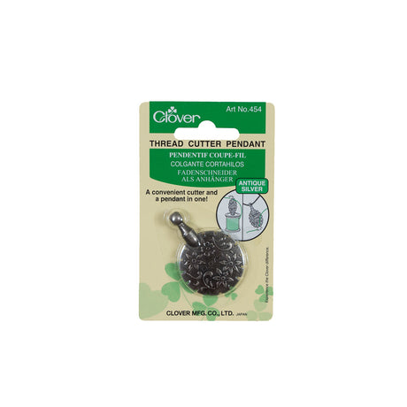 Clover Antique Silver Thread Cutter Pendant