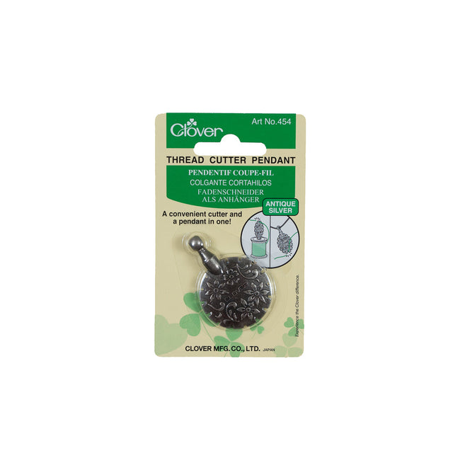 Clover Antique Silver Thread Cutter Pendant