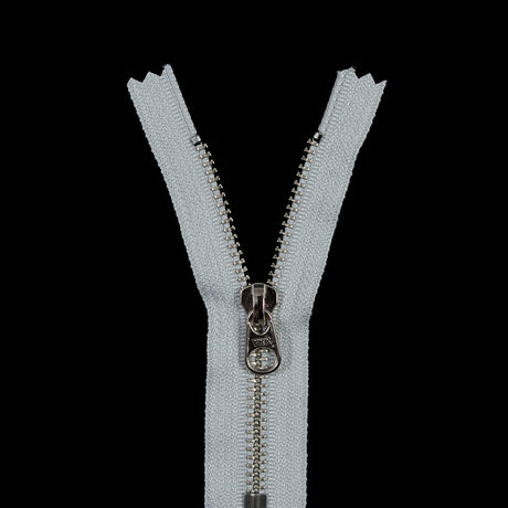 Light Gray Metal Closed Bottom Zipper with Silver Teeth - 4.5"