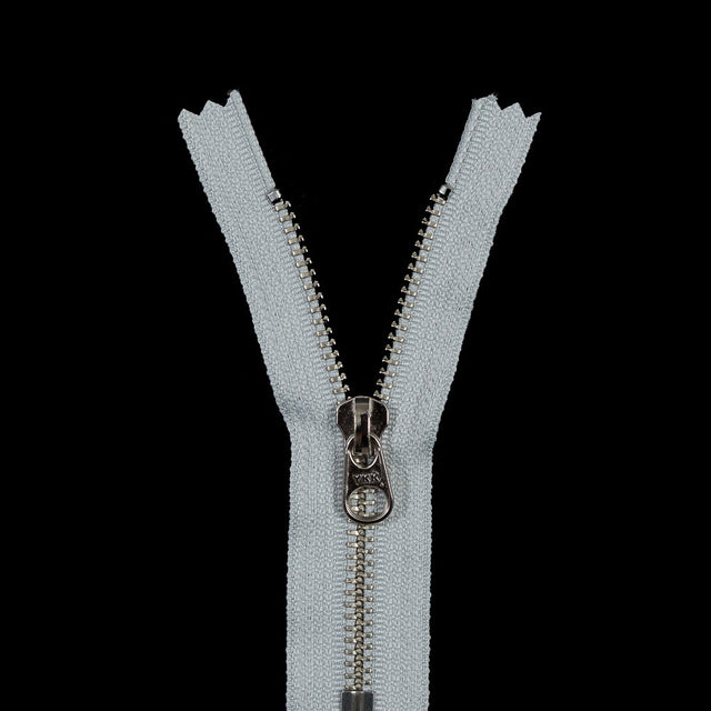 Light Gray Metal Closed Bottom Zipper with Silver Teeth - 4.5"