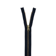 Metal Closed Bottom Zipper with Gold Teeth 9" - Navy