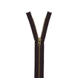 Metal Closed Bottom Zipper with Gold Teeth 8" - Dark Brown