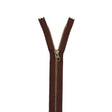 Metal Closed Bottom Zipper with Gold Teeth 8" - Brown