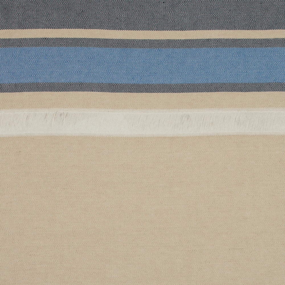 Sea NY Navy and Gilded Beige Striped Cotton Canvas