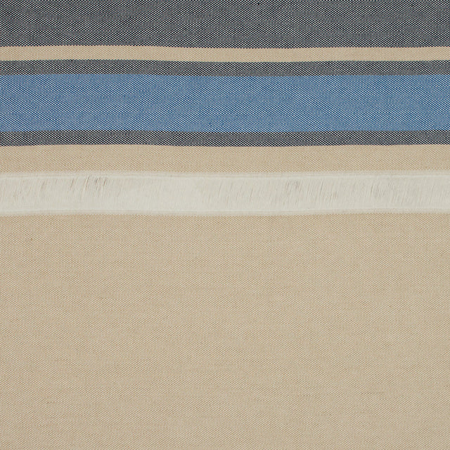 Sea NY Navy and Gilded Beige Striped Cotton Canvas