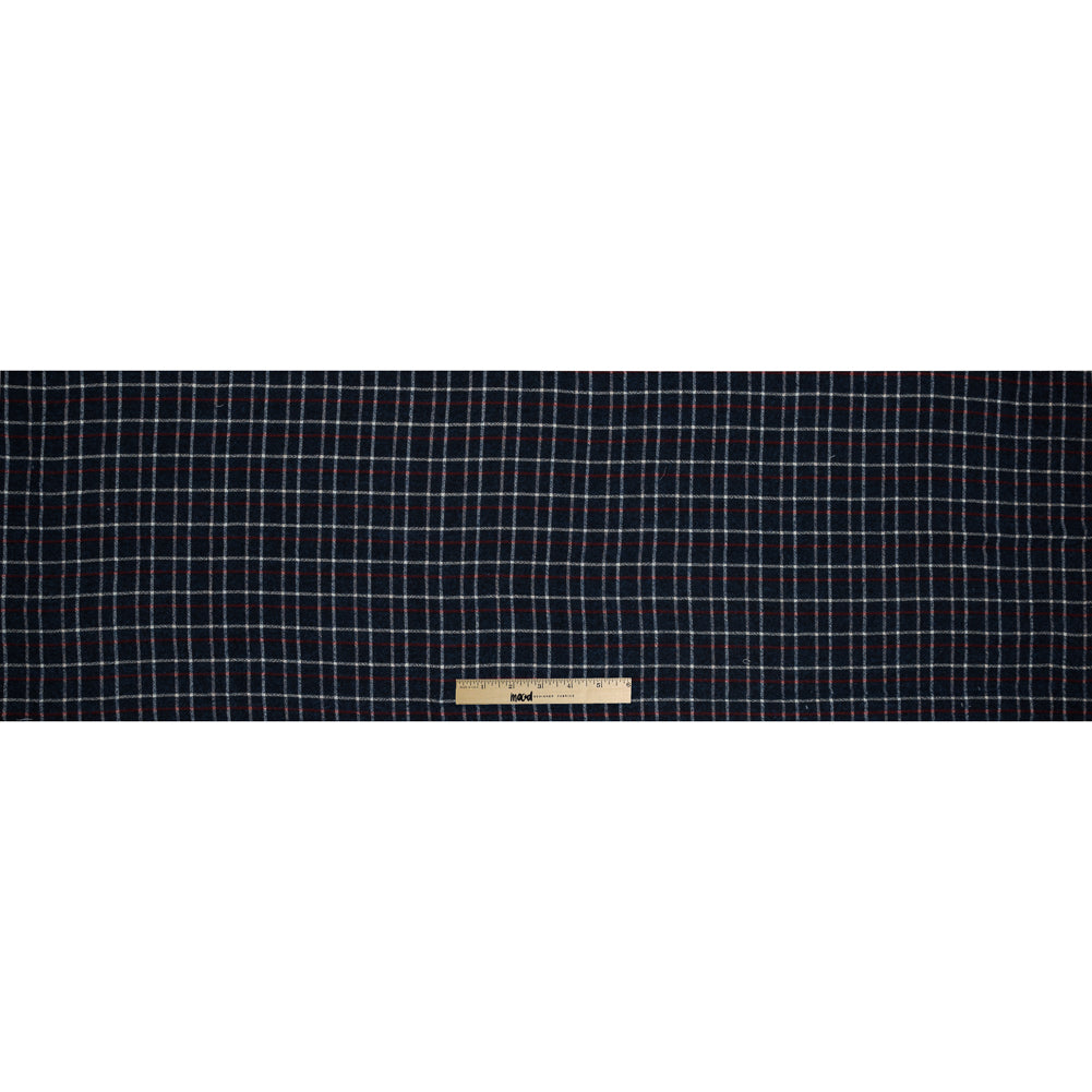 Sea NY Italian Red, White and Blue Plaid Wool Blend