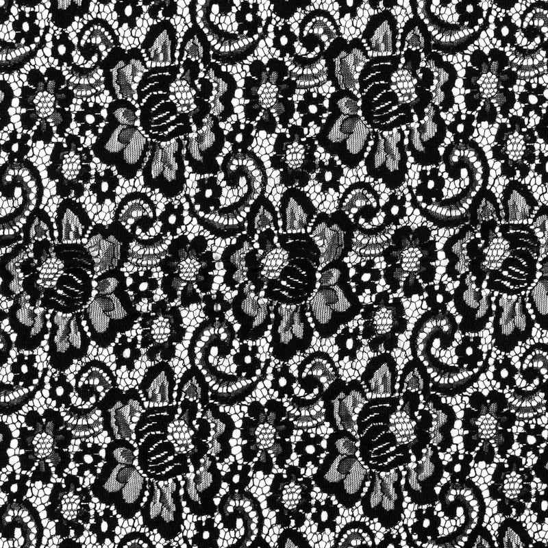 Sea NY Black Floral Re-Embroidered Lace