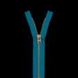 Metal Closed Bottom Zipper with Gold Teeth 6" - Dark Turquoise