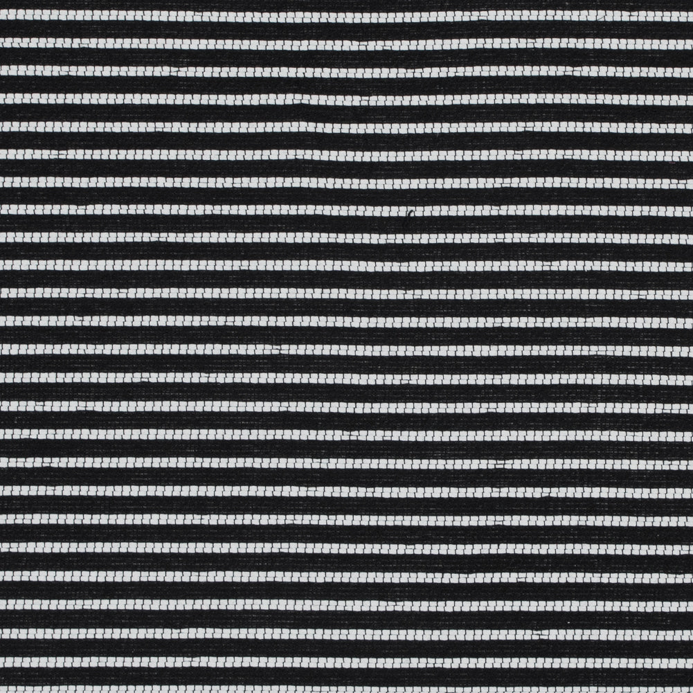 Sea NY Black and White Striped Loosely Woven Cotton Blend