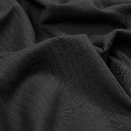 Black 9 x 1 Rib Knit