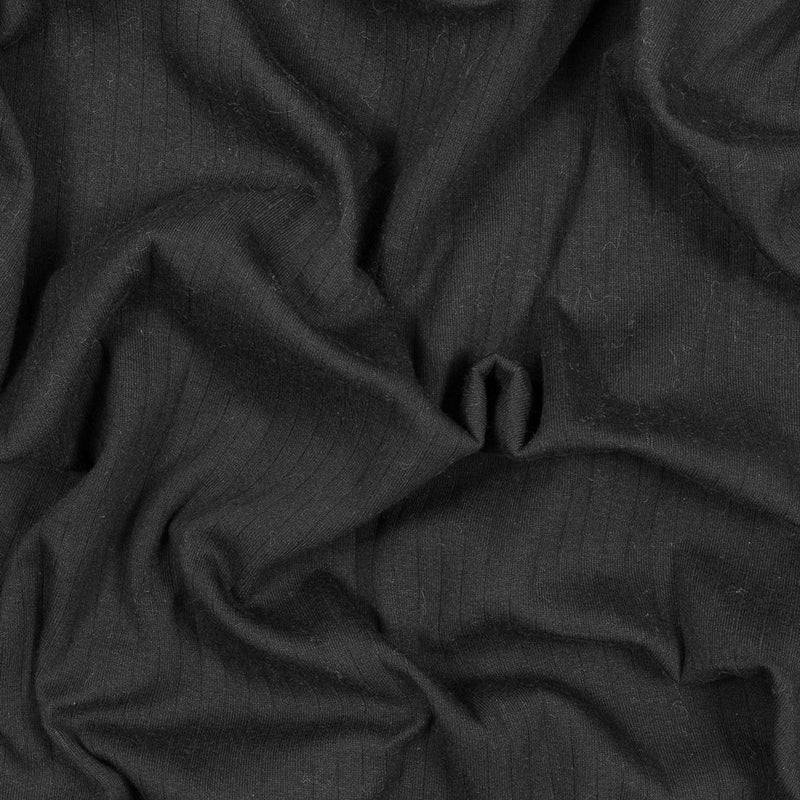 Black 9 x 1 Rib Knit