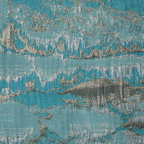 Metallic Gold and Blue Abstract Jacquard