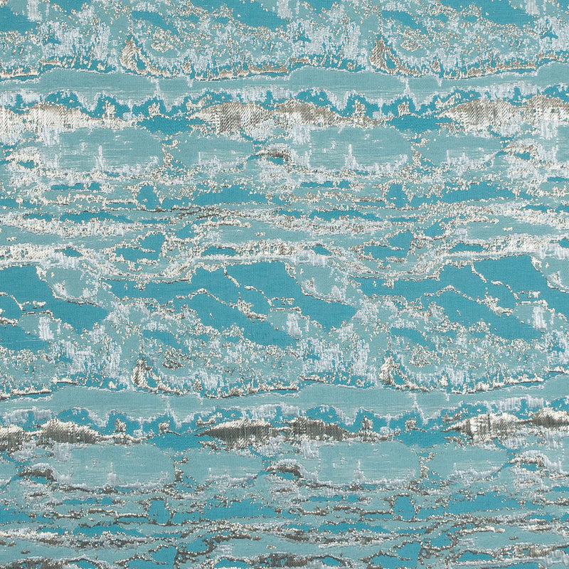 Metallic Gold and Blue Abstract Jacquard