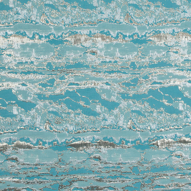 Metallic Gold and Blue Abstract Jacquard
