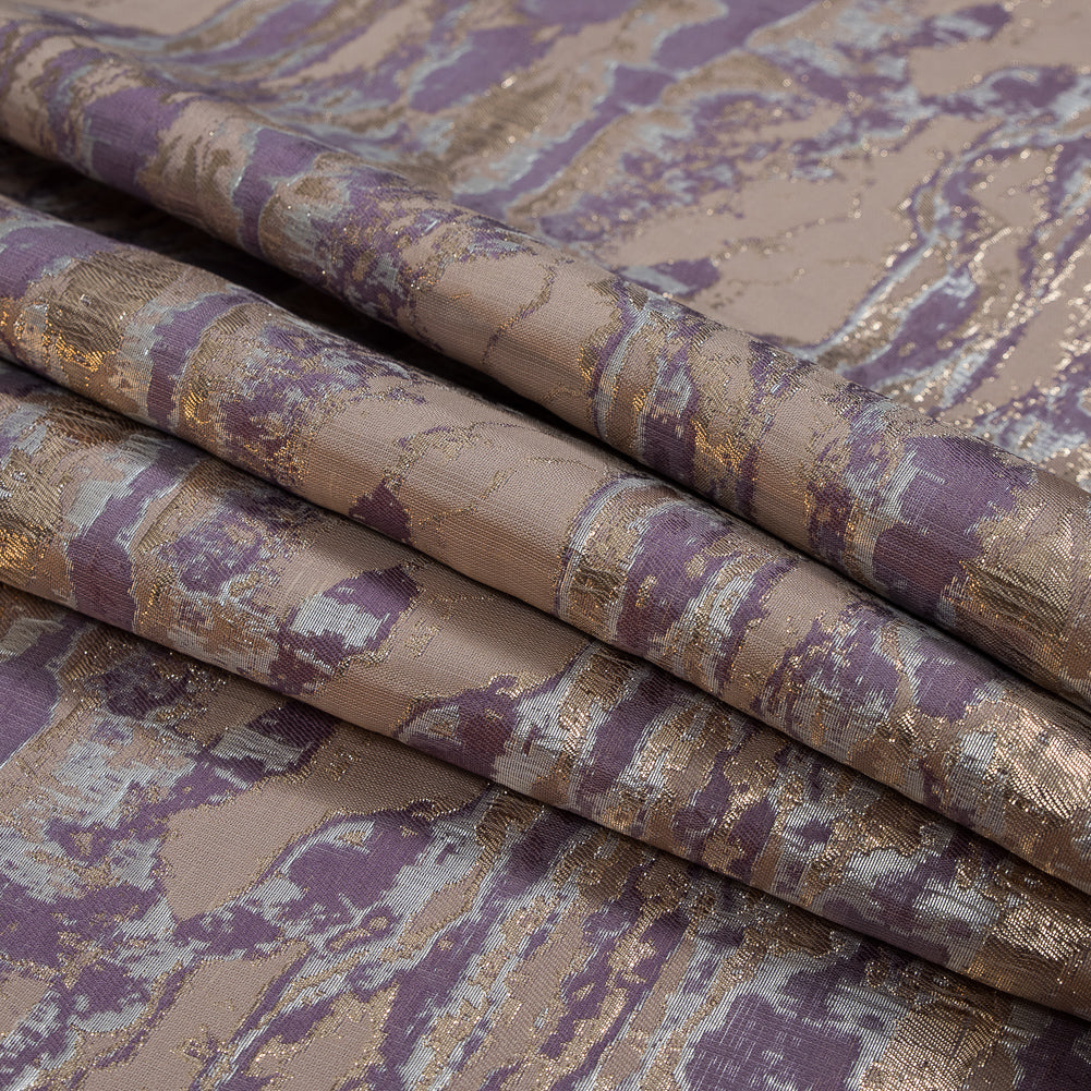 Metallic Gold, Lavender and Mauve Abstract Jacquard
