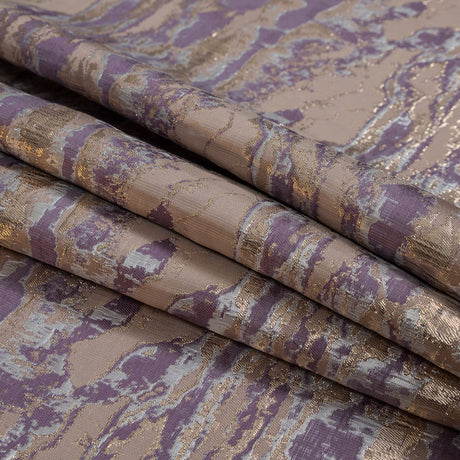 Metallic Gold, Lavender and Mauve Abstract Jacquard