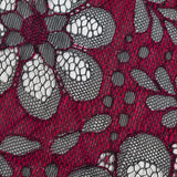 Lace with Scalloped Eyelash Edges - Black and Fuchsia Two-Tone Sunflowers
