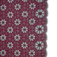 Lace with Scalloped Eyelash Edges - Black and Fuchsia Two-Tone Sunflowers