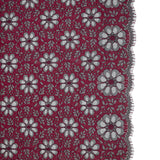 Lace with Scalloped Eyelash Edges - Black and Fuchsia Two-Tone Sunflowers