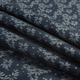 Navy Blue and Lake Black Floral Jacquard