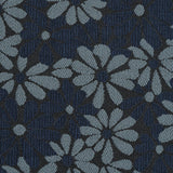 Navy Blue and Lake Black Floral Jacquard