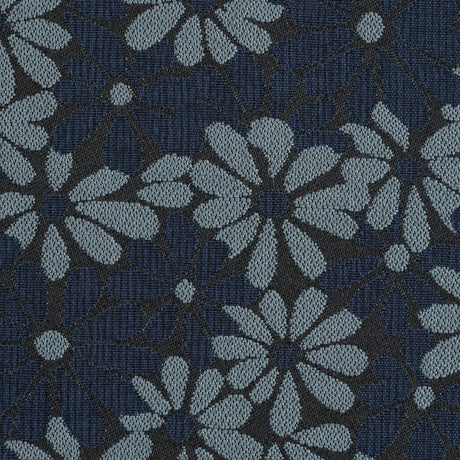 Navy Blue and Lake Black Floral Jacquard