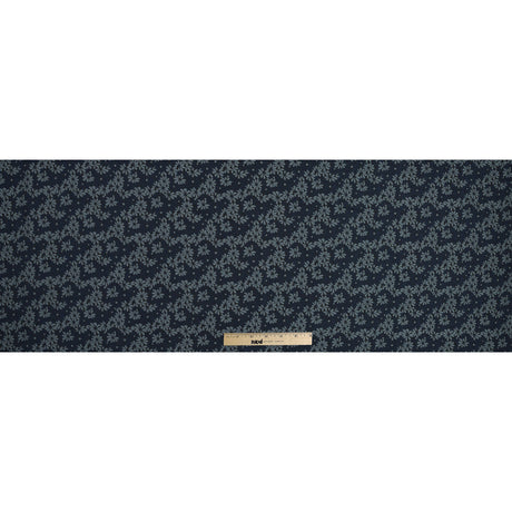 Navy Blue and Lake Black Floral Jacquard