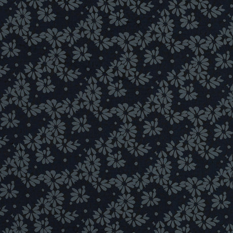 Navy Blue and Lake Black Floral Jacquard