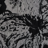 Black, Peach and Metallic Silver Floral Brocade