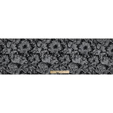 Black, Peach and Metallic Silver Floral Brocade