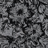 Black, Peach and Metallic Silver Floral Brocade