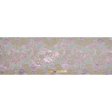 Beige, Pista Green and Metallic Pink Abstract Jacquard