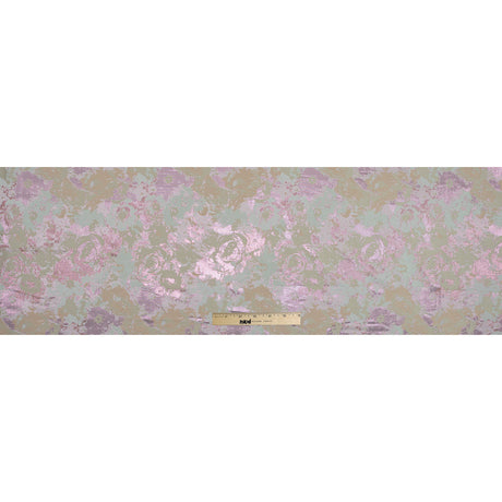 Beige, Pista Green and Metallic Pink Abstract Jacquard