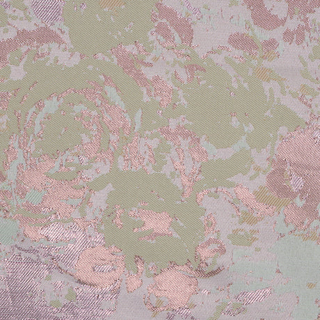 Beige, Pista Green and Metallic Pink Abstract Jacquard