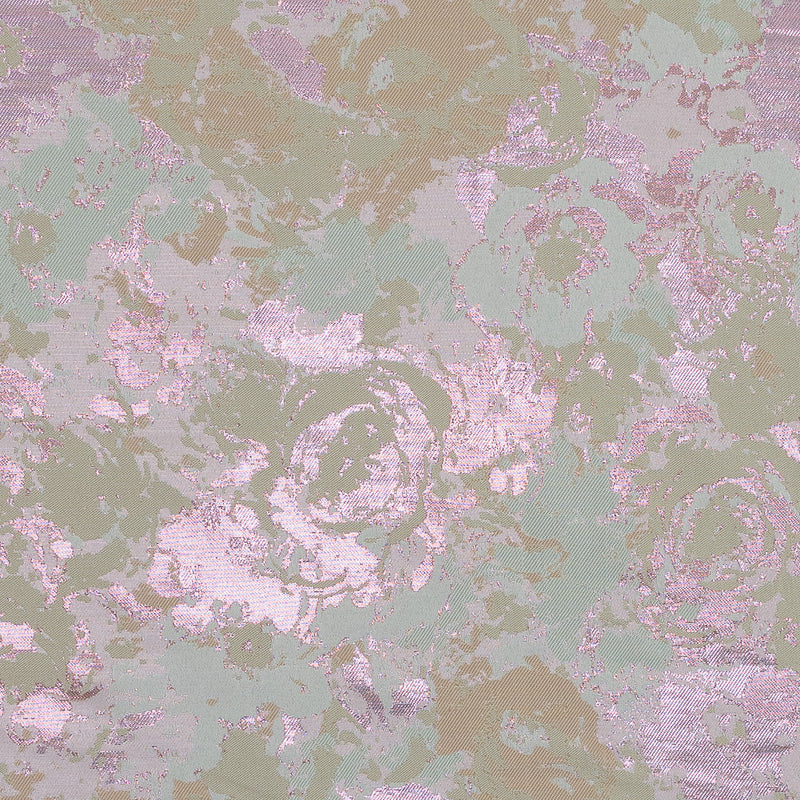 Beige, Pista Green and Metallic Pink Abstract Jacquard